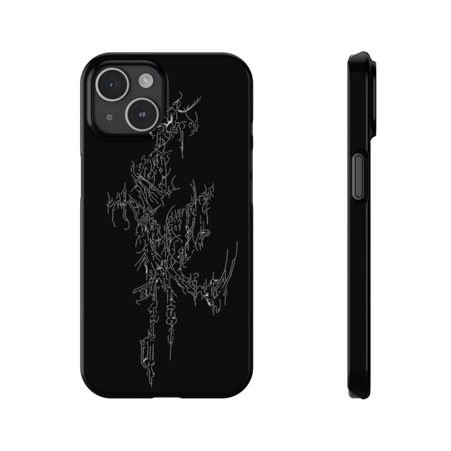 Cyber Sigilism 1 Slim Phone Case for iPhone 8 to iPhone 15 with sleek design and high-detail graphics.